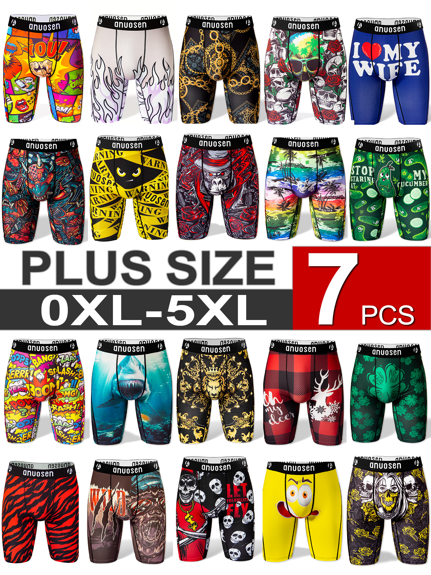 Multi Pack Underwear - Large Size Random 7-Piece Pack Men's