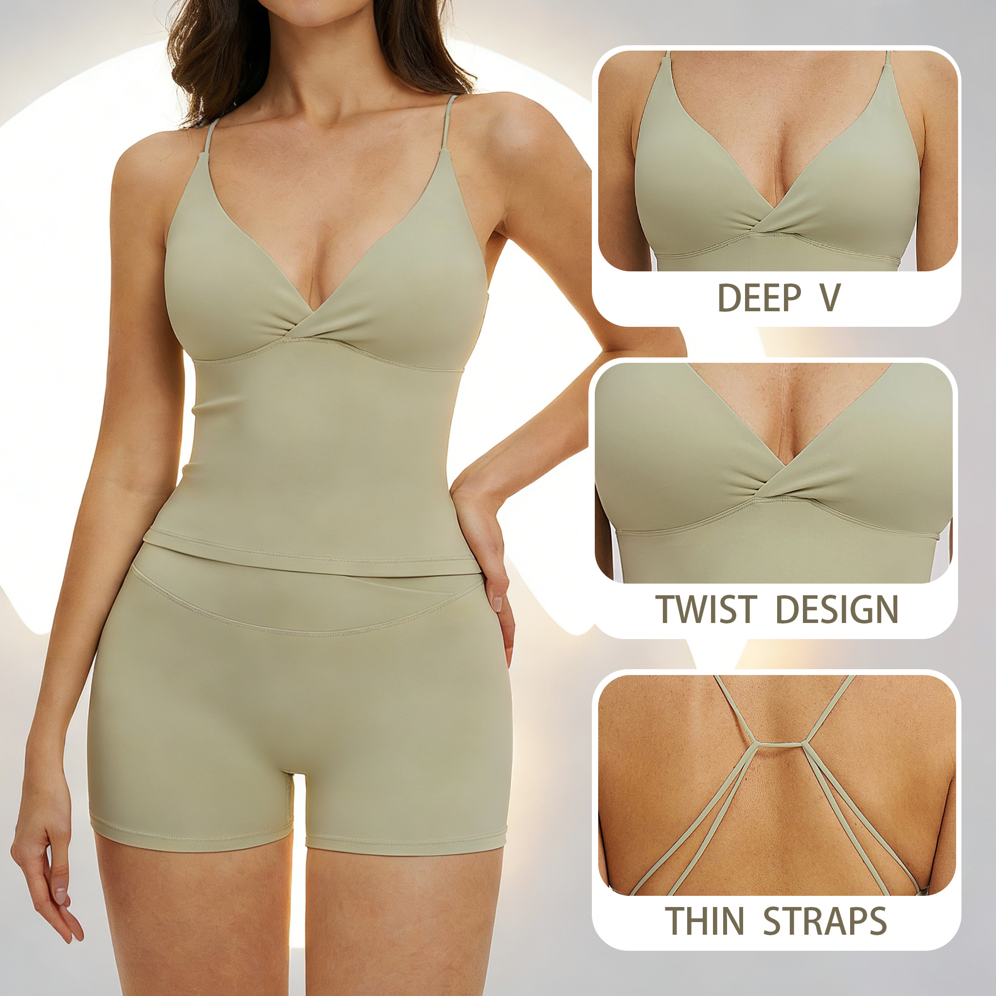 Yoga Tank Top with Pads Backle - огляд і ціна Suspender Tank Top