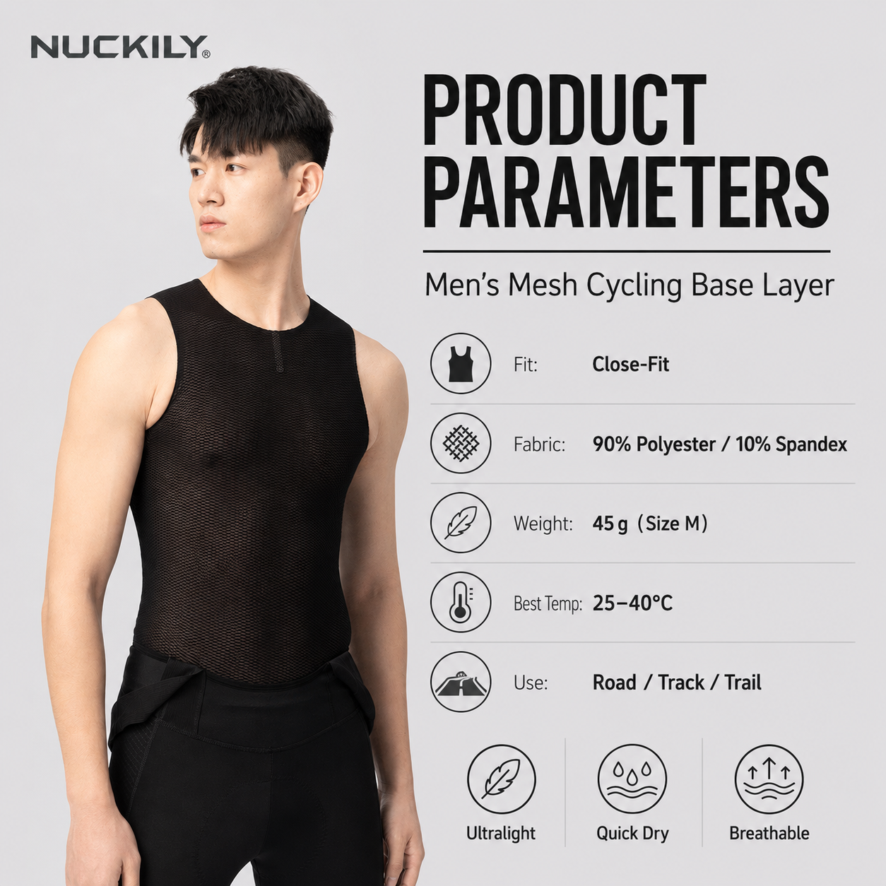 NUCKILY Men Cycling Base Layer - огляд і ціна Sleeveless Undershirt