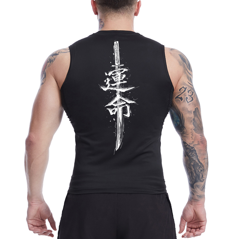 Fate Sword Print Sleeveless Co - огляд і ціна Sleeveless Undershirt