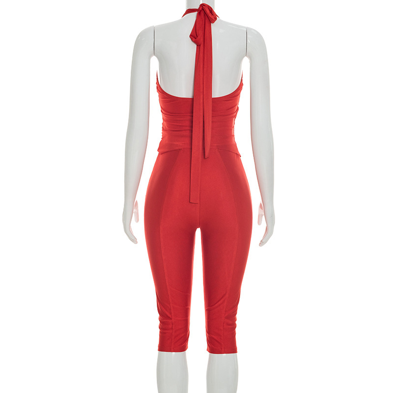 Women Slim 2 Piece Set Solid W - огляд і ціна Suspender Tank Top