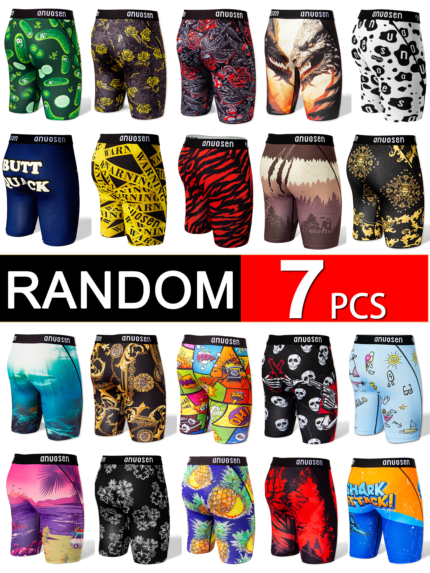 Random 7-Piece Set of Men's Lo - огляд і ціна Multi Pack Underwear