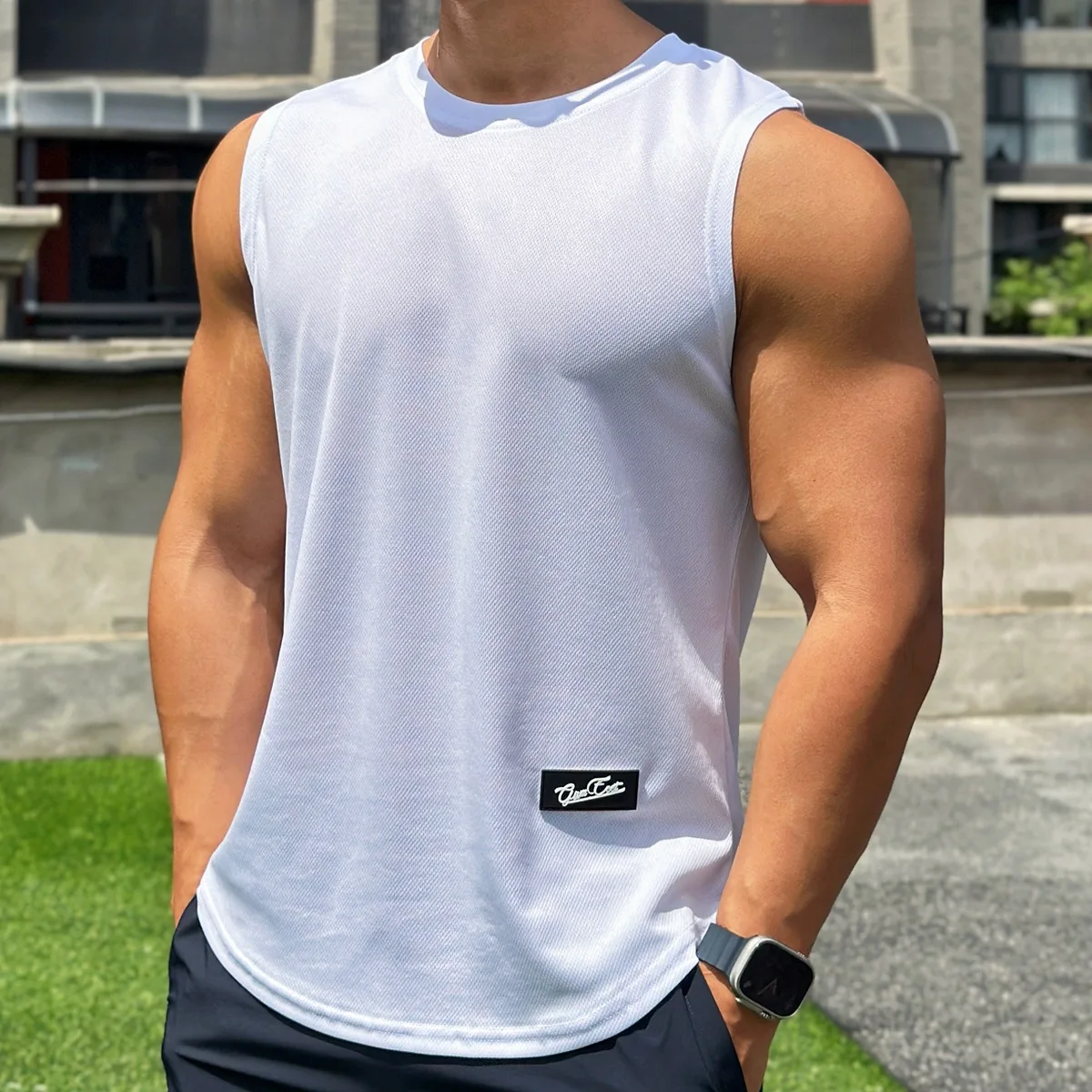 Mens Gym Tank top Men Fitness  - огляд і ціна Sleeveless Undershirt