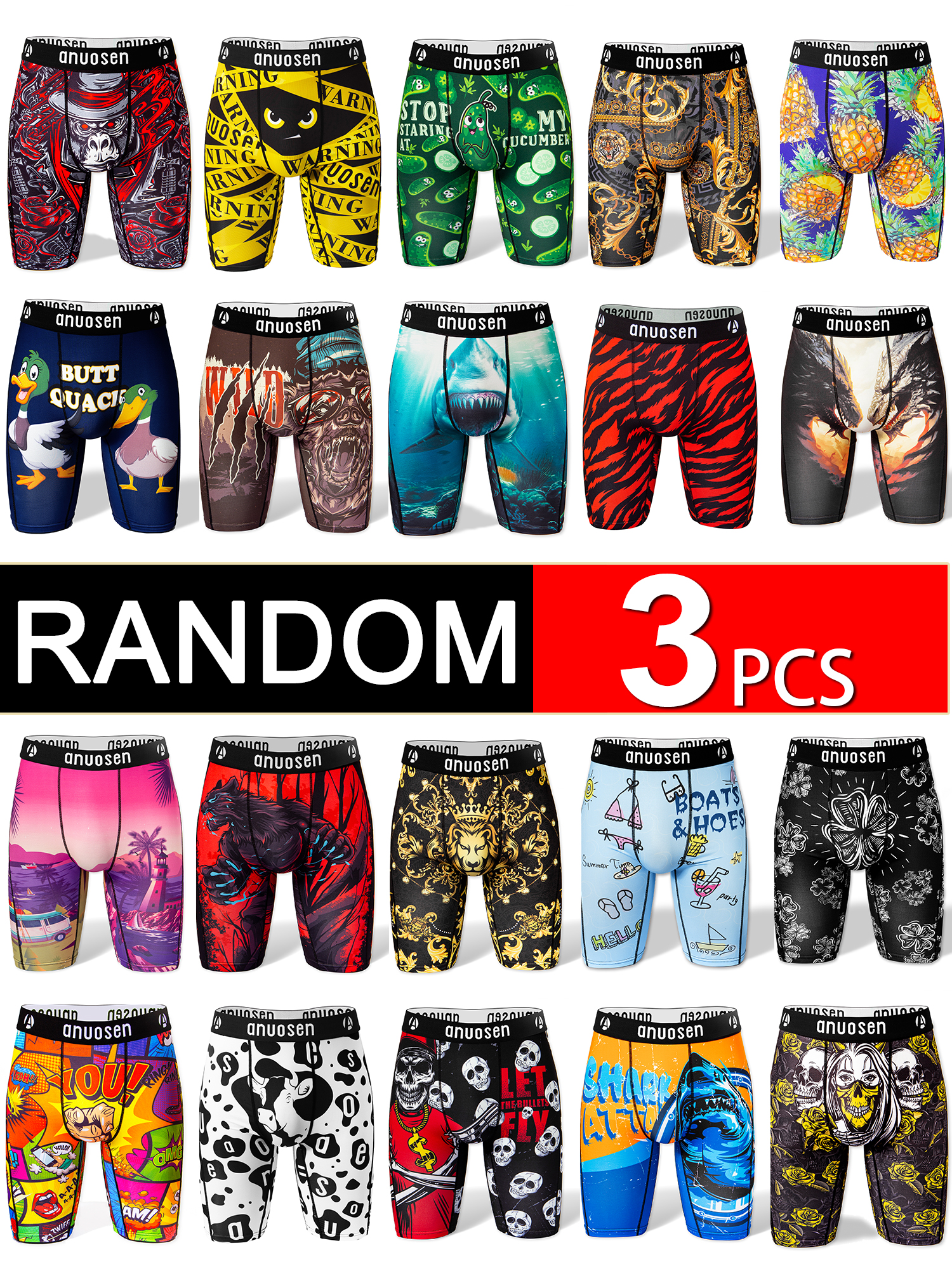 Random 3-Piece Set of Men's Lo - огляд і ціна Multi Pack Underwear
