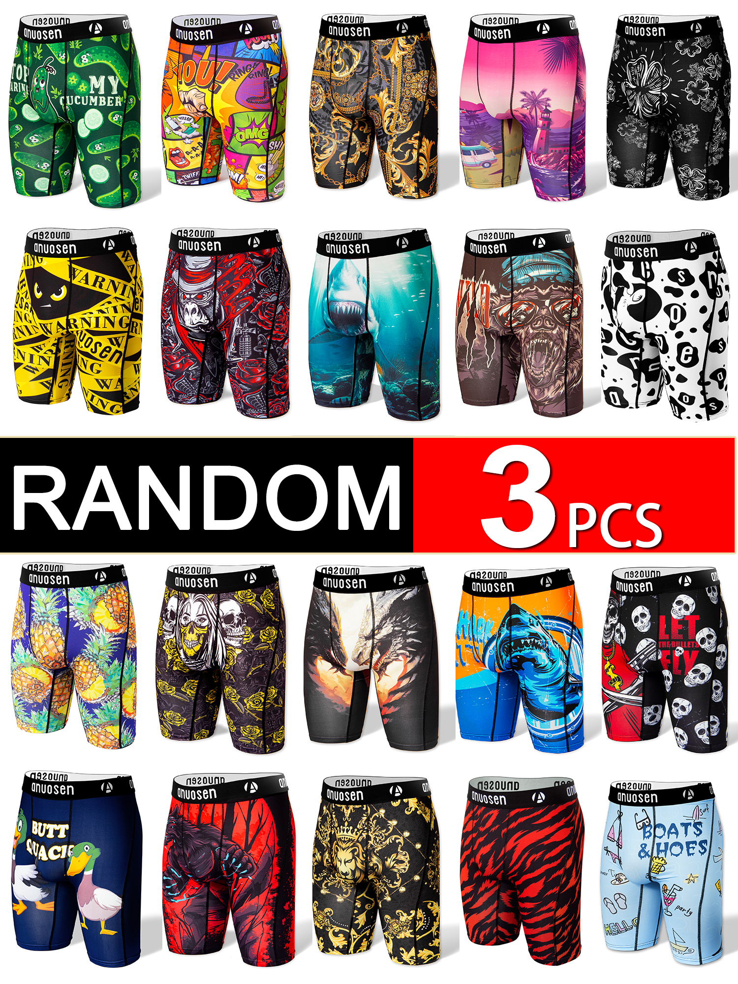 Random 3-Piece Set of Men's Lo - огляд і ціна Multi Pack Underwear
