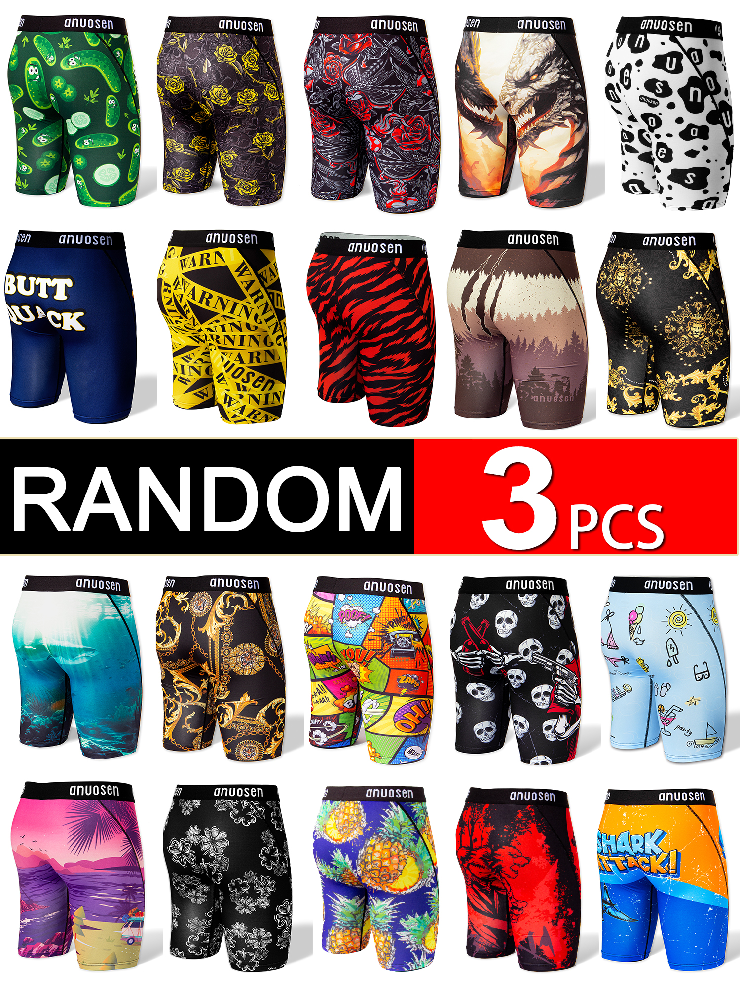 Random 3-Piece Set of Men's Lo - огляд і ціна Multi Pack Underwear