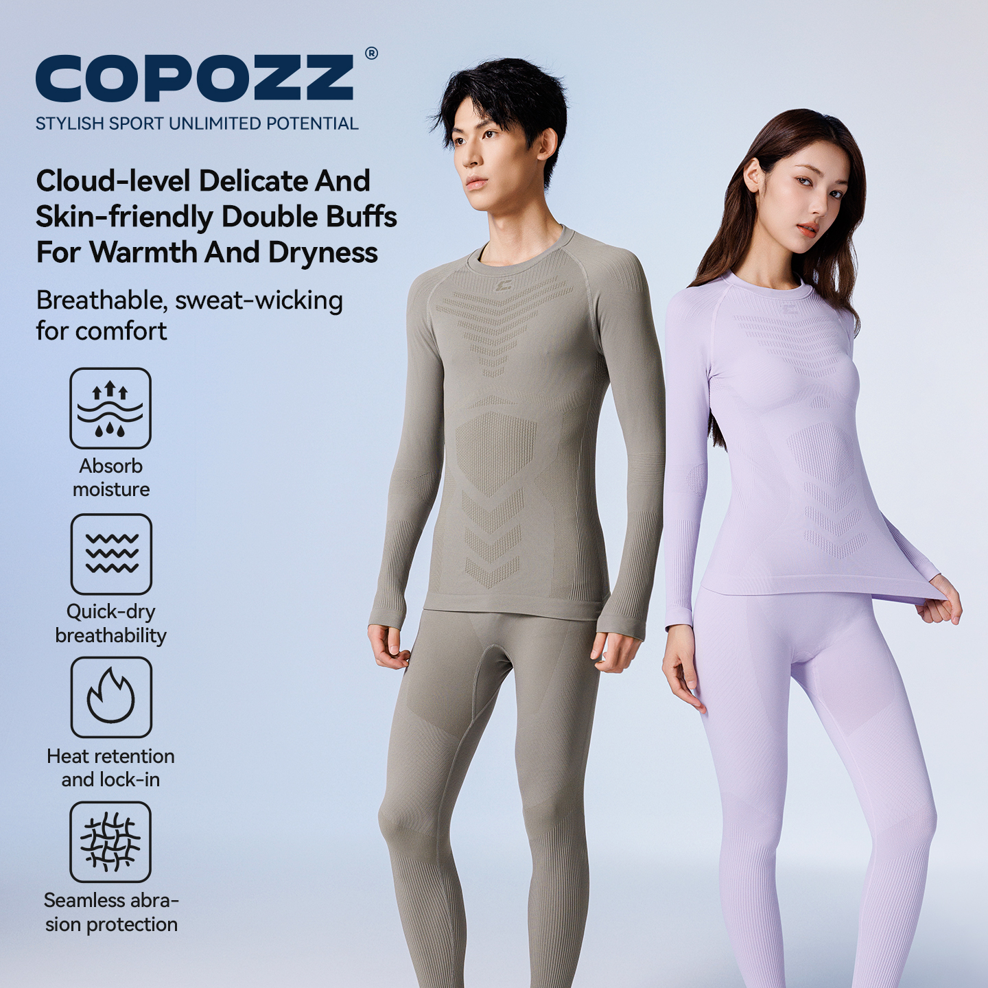 COPOZZ Women Men Seamless Ski  - огляд і ціна Thermal Long John