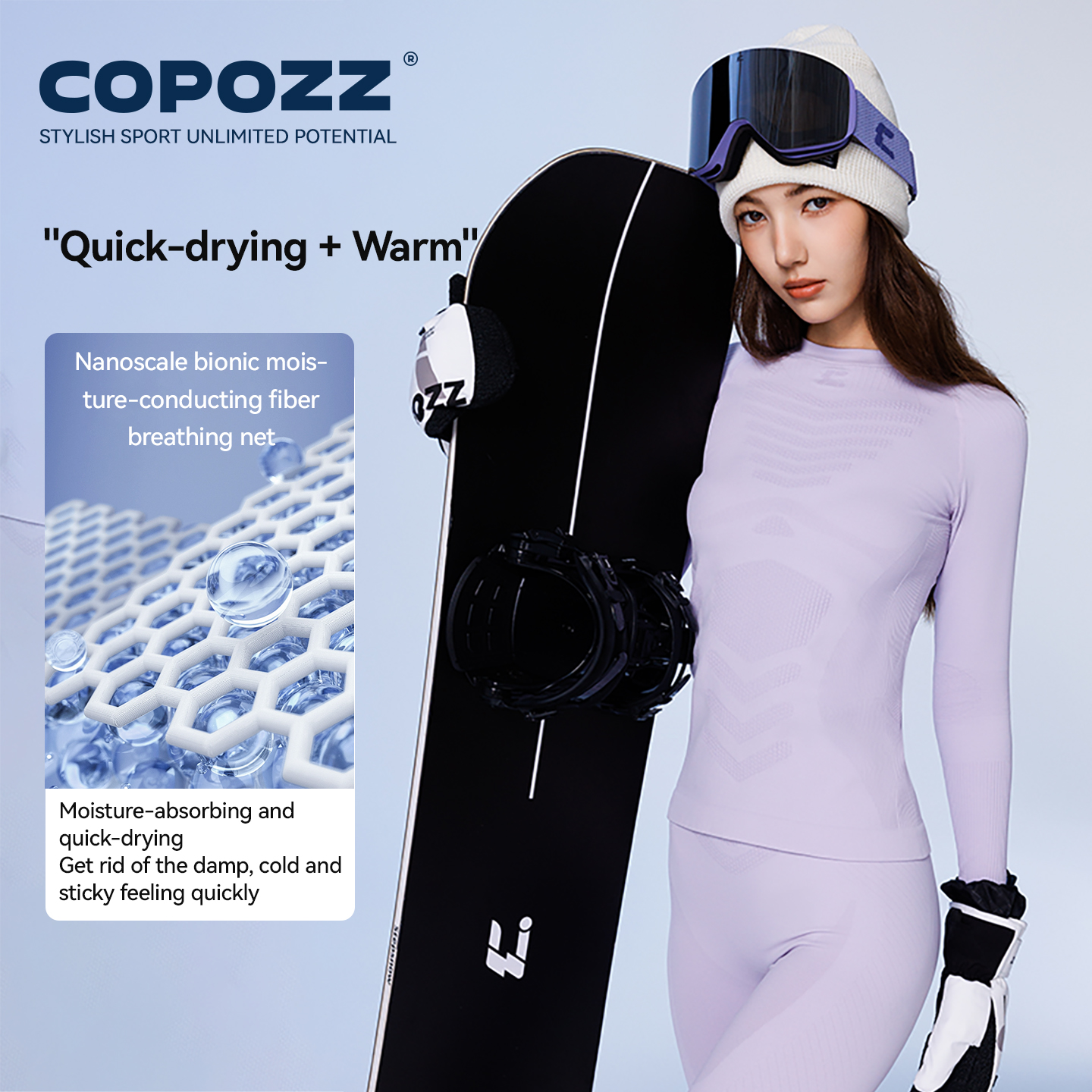 COPOZZ Women Men Seamless Ski  - огляд і ціна Thermal Long John