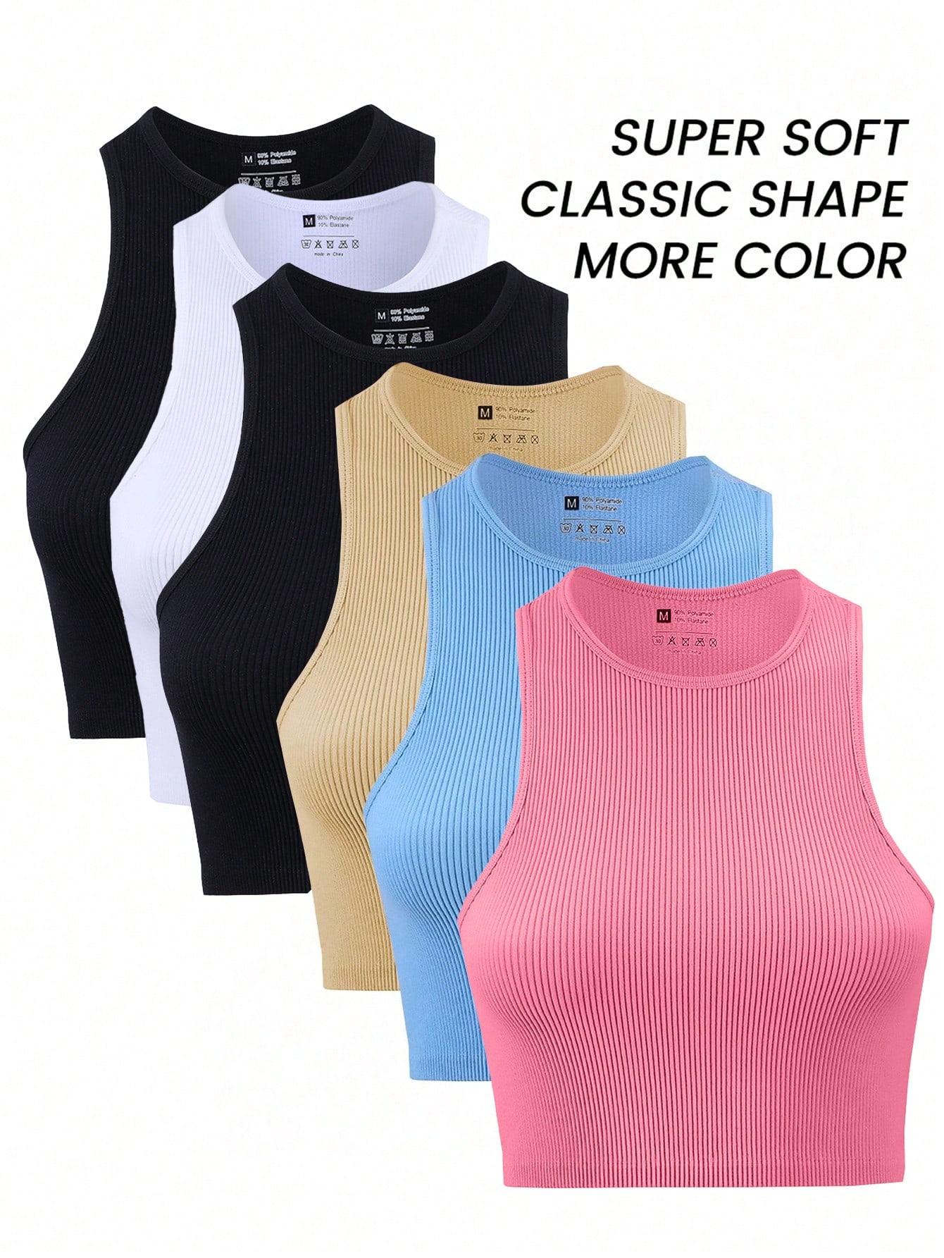 6Pcs Seamless Ribbed Workout C - огляд і ціна Tank Top Ribbed